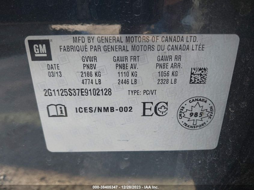 2014 CHEVROLET IMPALA 2LT - 2G1125S37E9102128