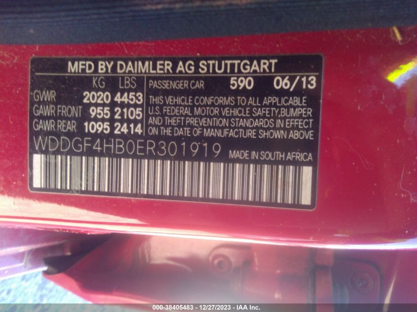 2014 MERCEDES-BENZ C 250 LUXURY/SPORT - WDDGF4HB0ER301919