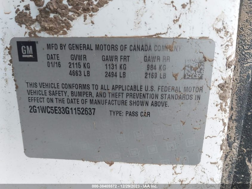 2016 CHEVROLET IMPALA LIMITED LTZ - 2G1WC5E33G1152637