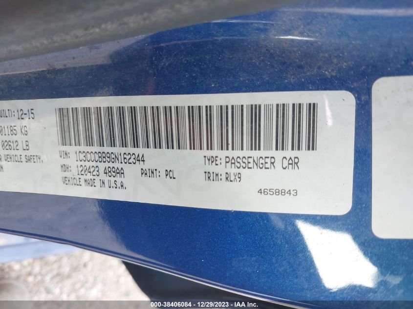 2016 CHRYSLER 200 S - 1C3CCCBB9GN162344