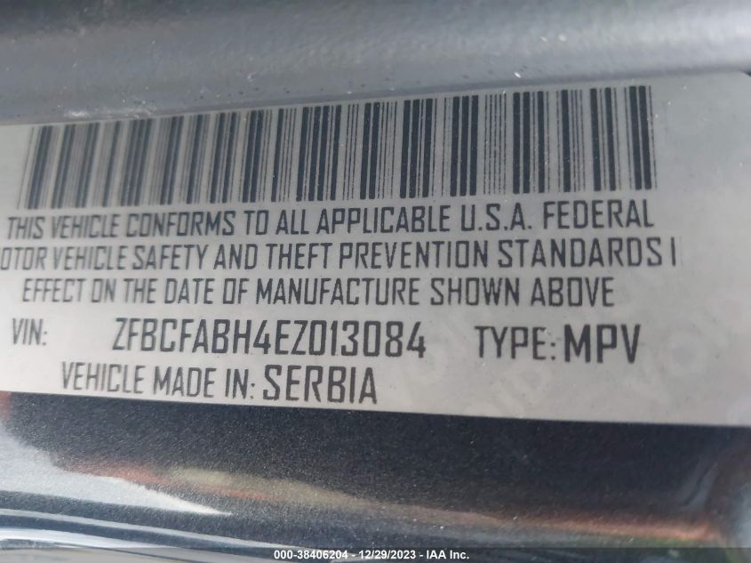2014 FIAT 500L EASY - ZFBCFABH4EZ013084