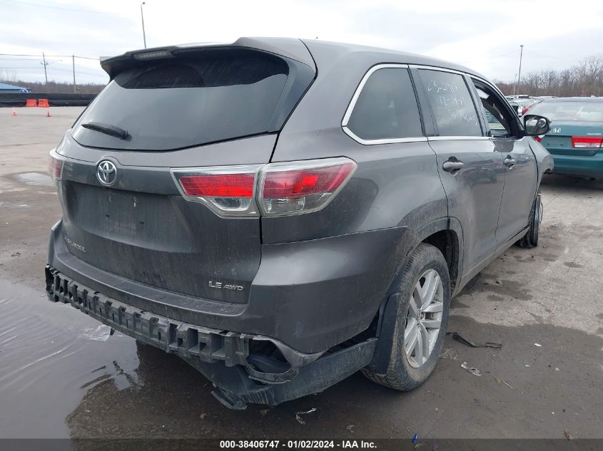 2015 TOYOTA HIGHLANDER LE V6 - 5TDBKRFH2FS158978