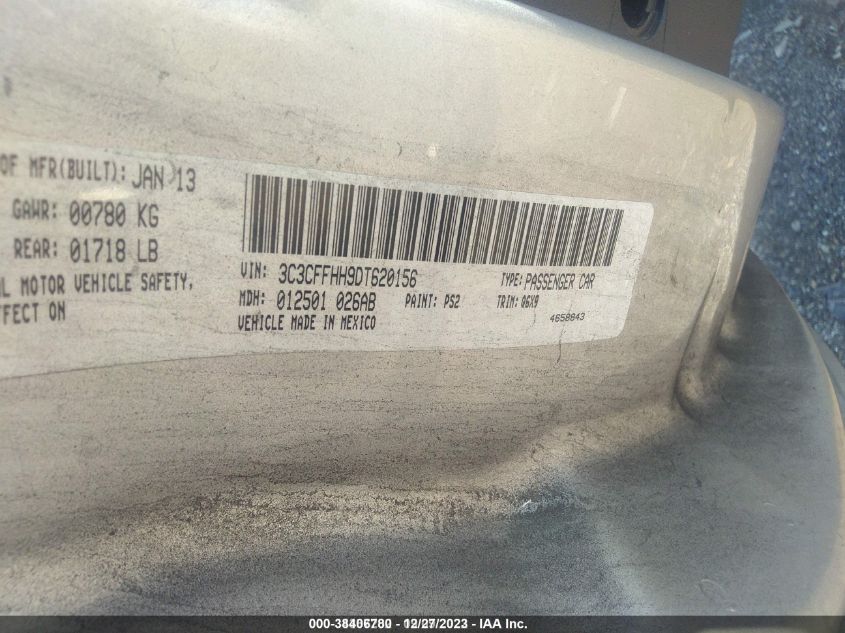 2013 FIAT 500 TURBO - 3C3CFFHH9DT620156
