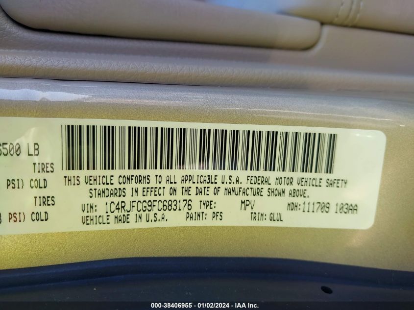 2015 JEEP GRAND CHEROKEE OVERLAND - 1C4RJFCG9FC683176
