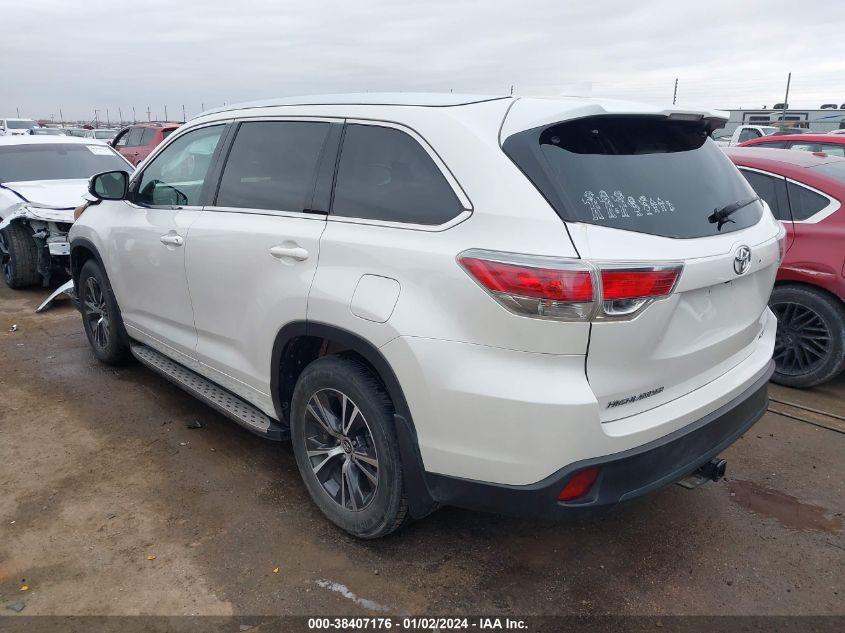 2016 TOYOTA HIGHLANDER XLE - 5TDKKRFHXGS159863