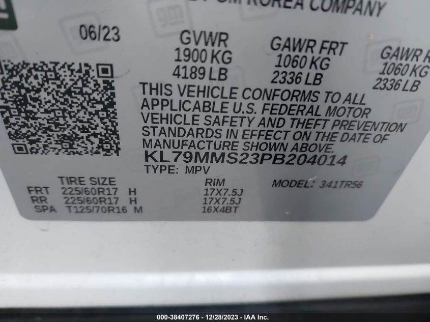 2023 CHEVROLET TRAILBLAZER LS - KL79MMS23PB204014