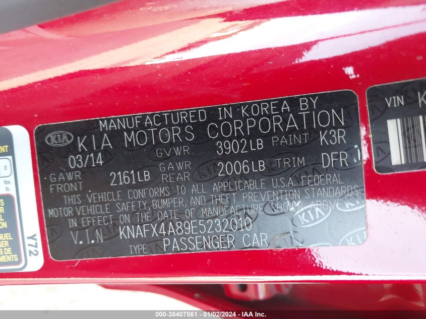 2014 KIA FORTE EX - KNAFX4A89E5232010