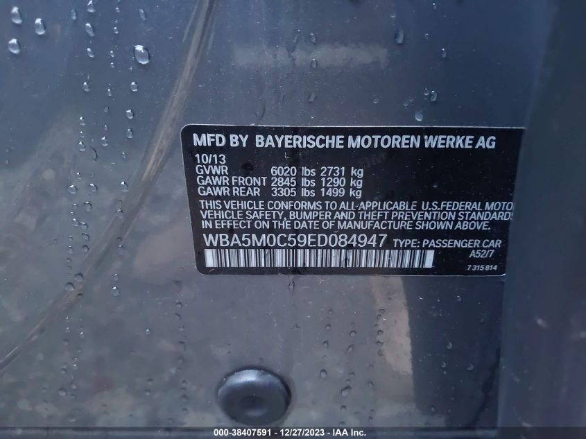 2014 BMW 550I GRAN TURISMO XDRIVE - WBA5M0C59ED084947