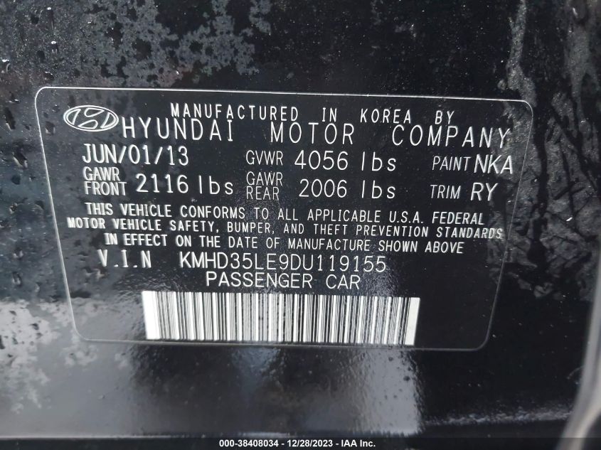 2013 HYUNDAI ELANTRA GT - KMHD35LE9DU119155