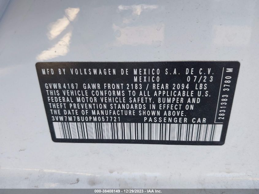 2023 VOLKSWAGEN JETTA SE - 3VW7M7BU0PM057721
