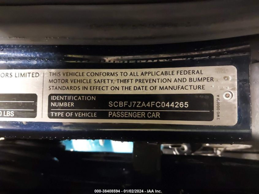 2015 BENTLEY CONTINENTAL GT SPEED - SCBFJ7ZA4FC044265