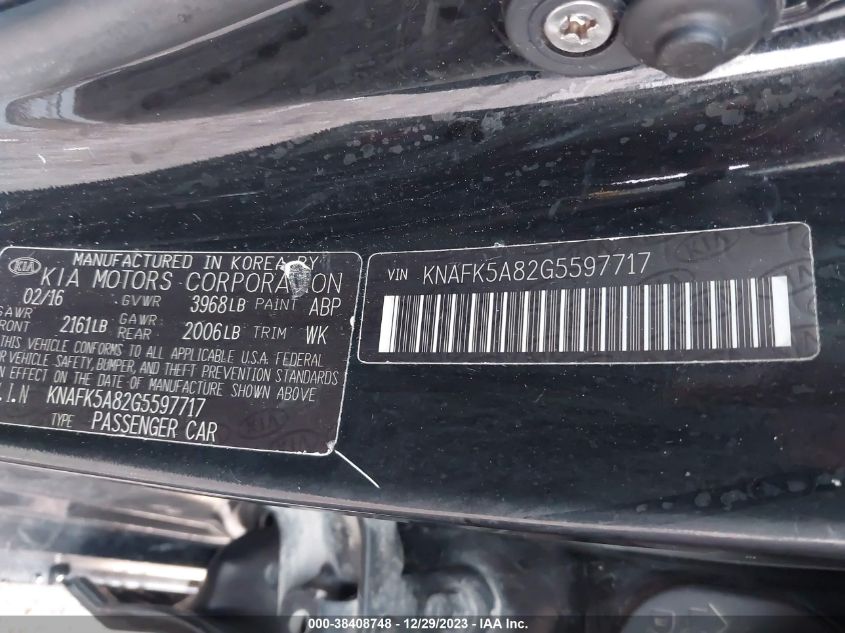 2016 KIA FORTE LX - KNAFK5A82G5597717