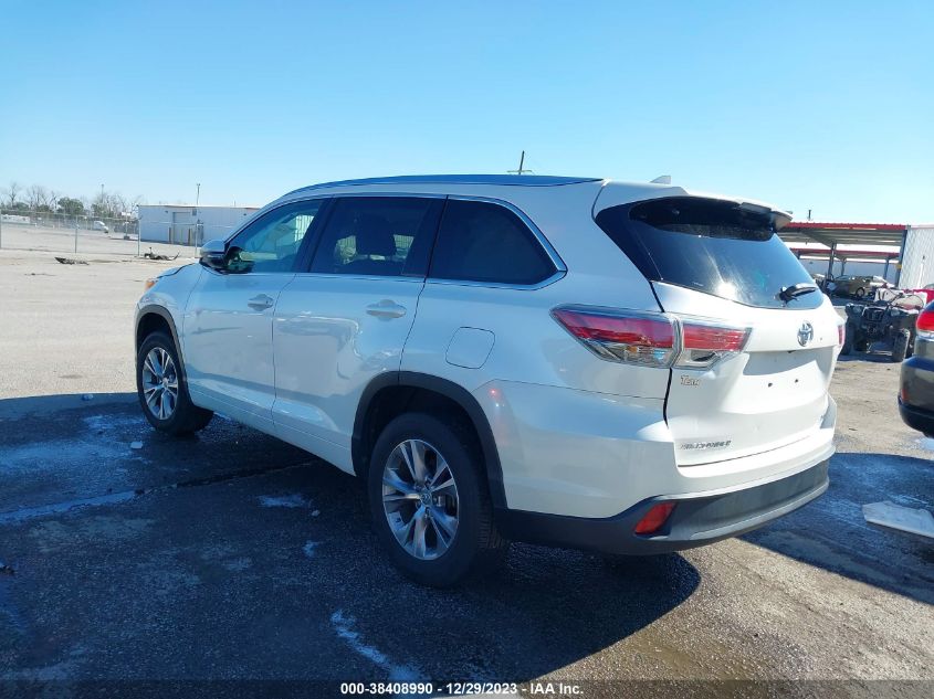 2015 TOYOTA HIGHLANDER XLE V6 - 5TDKKRFH4FS098007