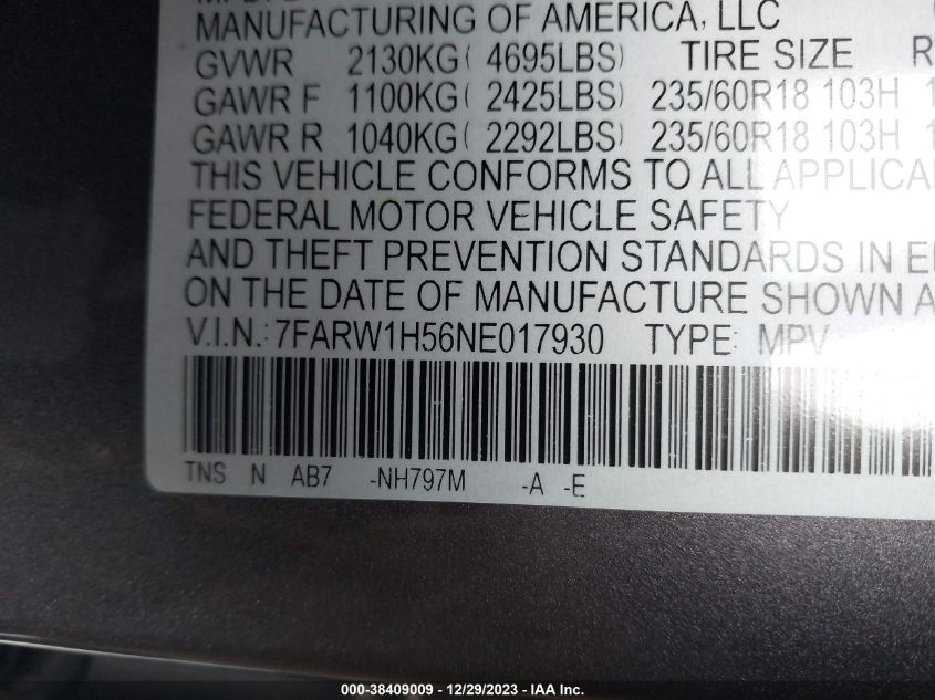 2022 HONDA CR-V EX - 7FARW1H56NE017930