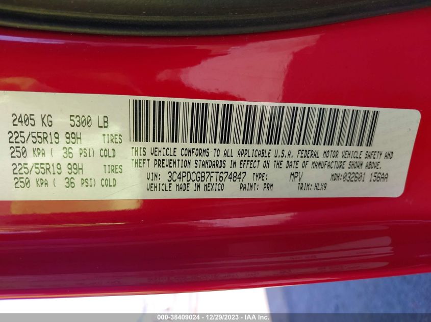 2015 DODGE JOURNEY CROSSROAD - 3C4PDCGB7FT674847