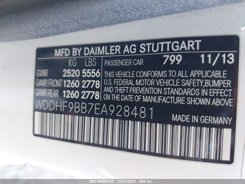 2014 MERCEDES-BENZ E 550 4MATIC - WDDHF9BB7EA928481