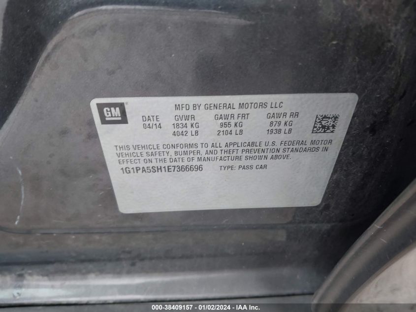 2014 CHEVROLET CRUZE LS AUTO - 1G1PA5SH1E7366696
