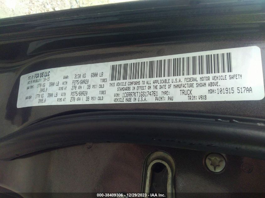 2016 RAM 1500 ST - 1C6RR7KT1GS174761