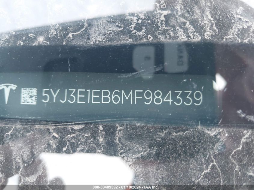 2021 TESLA MODEL 3 - 5YJ3E1EB6MF984339