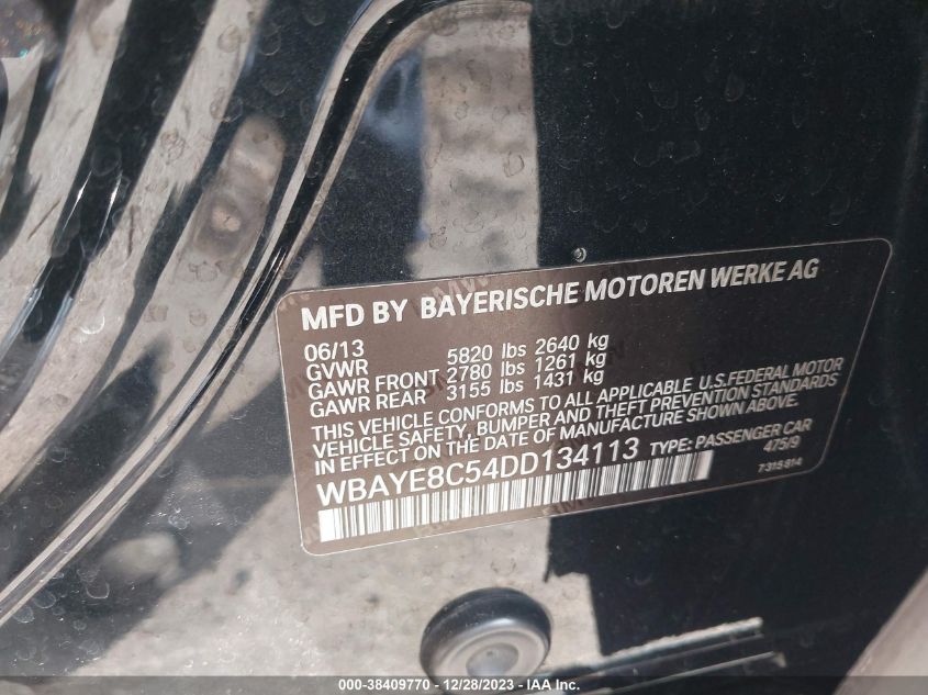 2013 BMW 750LI - WBAYE8C54DD134113