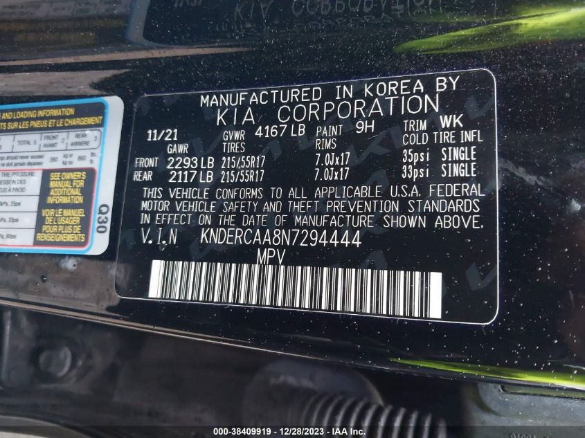 2022 KIA SELTOS EX - KNDERCAA8N7294444