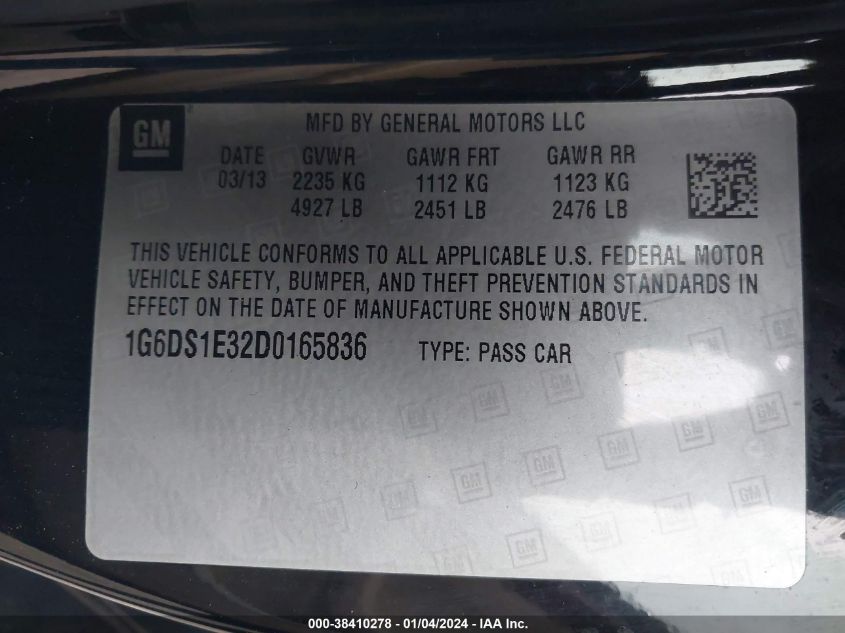 2013 CADILLAC CTS PREMIUM - 1G6DS1E32D0165836