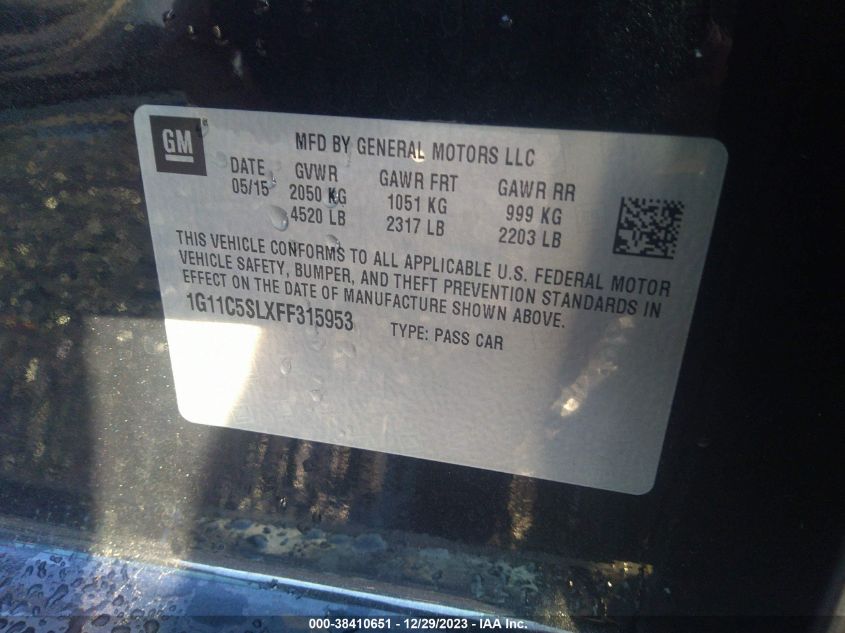 2015 CHEVROLET MALIBU 1LT - 1G11C5SLXFF315953