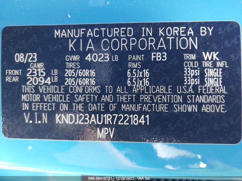 2024 KIA SOUL LX/S - KNDJ23AU1R7221841