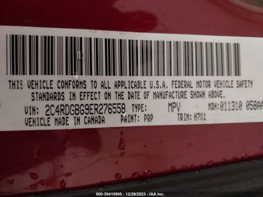 2014 DODGE GRAND CARAVAN SE - 2C4RDGBG9ER276558