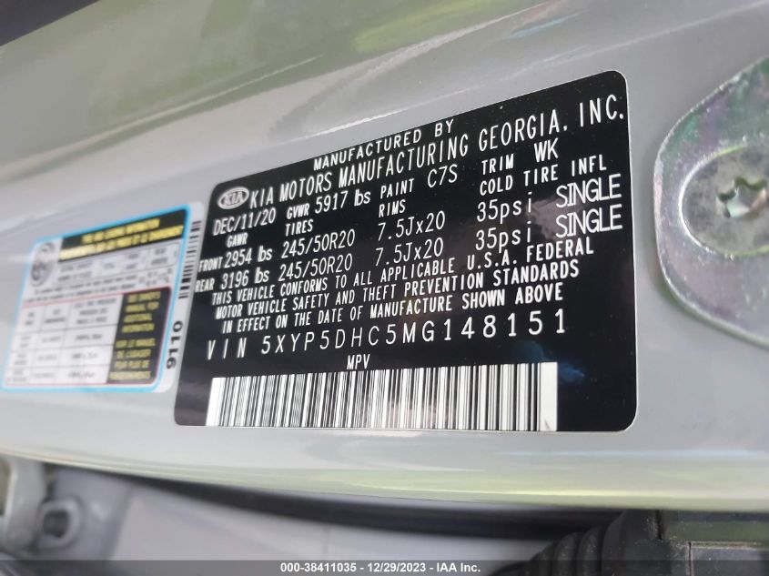 2021 KIA TELLURIDE SX - 5XYP5DHC5MG148151