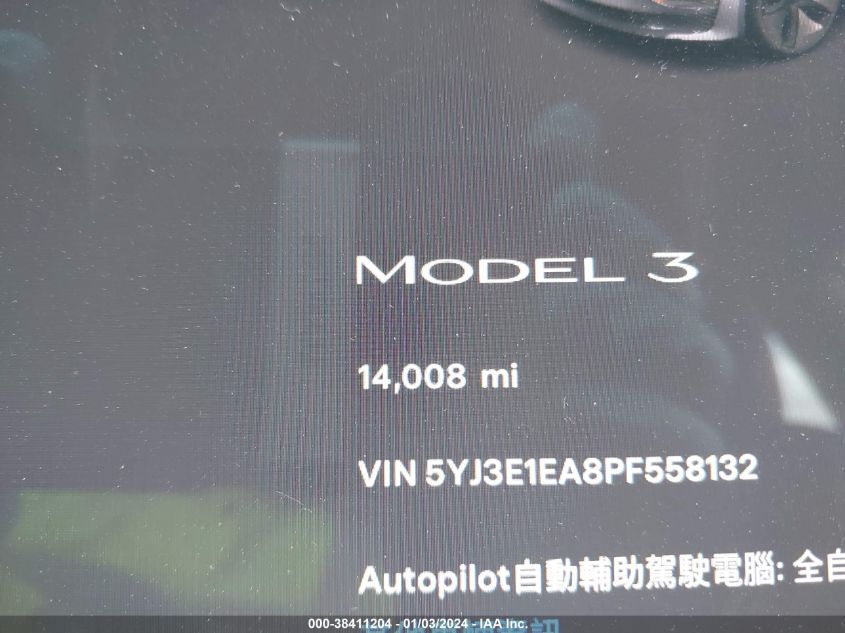 2023 TESLA MODEL 3 REAR-WHEEL DRIVE - 5YJ3E1EA8PF558132