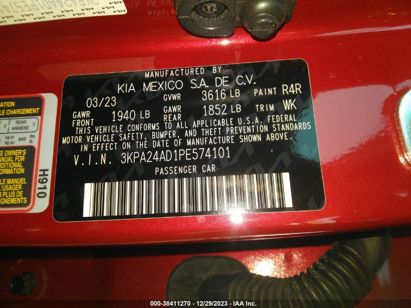 2023 KIA RIO LX/S - 3KPA24AD1PE574101