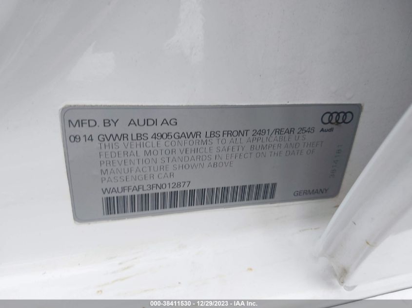2015 AUDI A4 2.0T PREMIUM - WAUFFAFL3FN012877