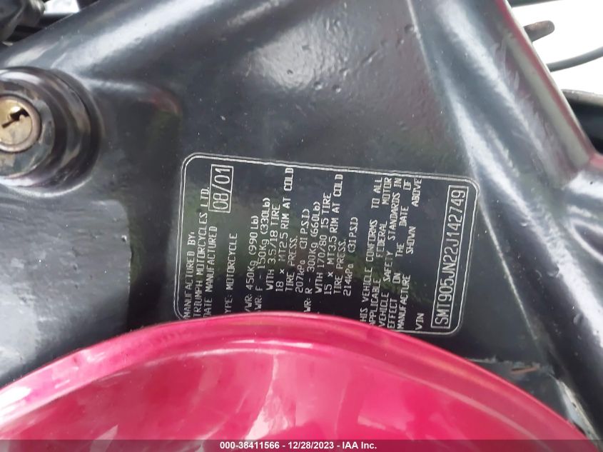 2002 TRIUMPH MOTORCYCLE BONNEVILLE AMERICA - SMT905JN22J142749
