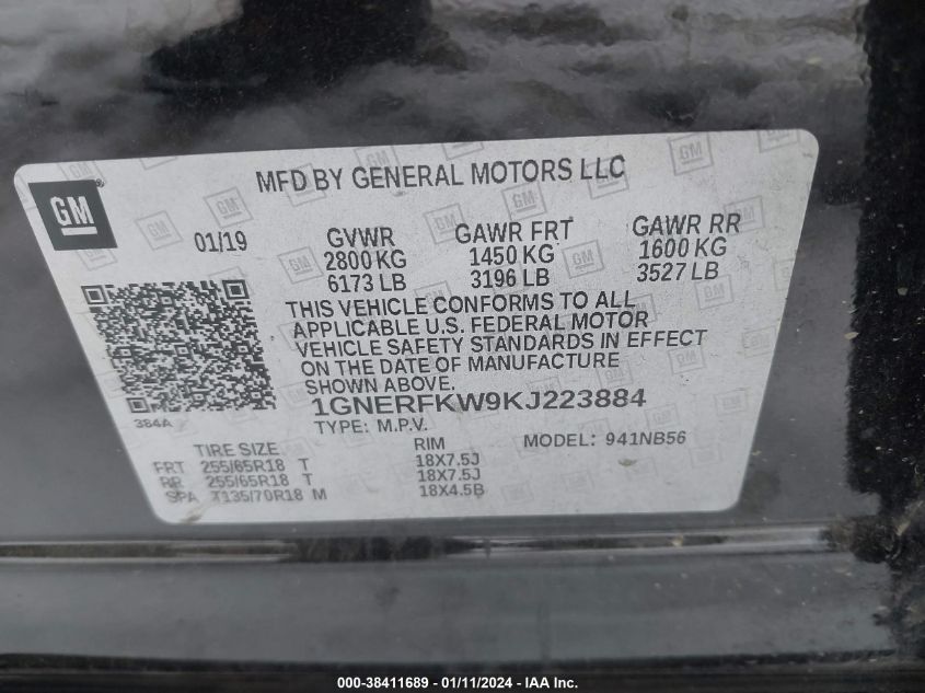 2019 CHEVROLET TRAVERSE LS - 1GNERFKW9KJ223884