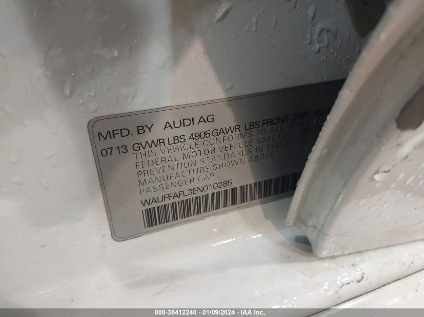 2014 AUDI A4 2.0T PREMIUM - WAUFFAFL3EN010285