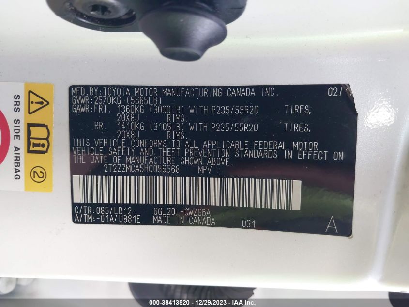 2017 LEXUS RX 350 - 2T2ZZMCA5HC056568