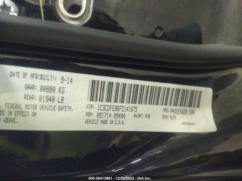 2015 DODGE DART GT - 1C3CDFEB6FD141675