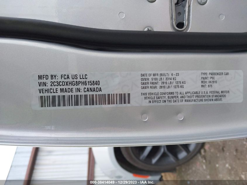 2023 DODGE CHARGER GT - 2C3CDXHG8PH615840