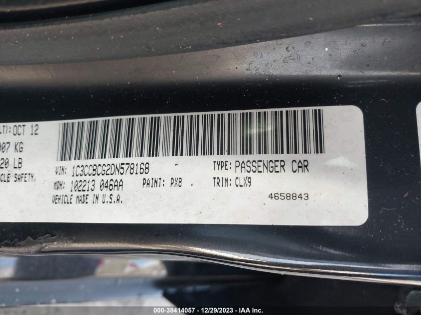 2013 CHRYSLER 200 LIMITED - 1C3CCBCG2DN578168