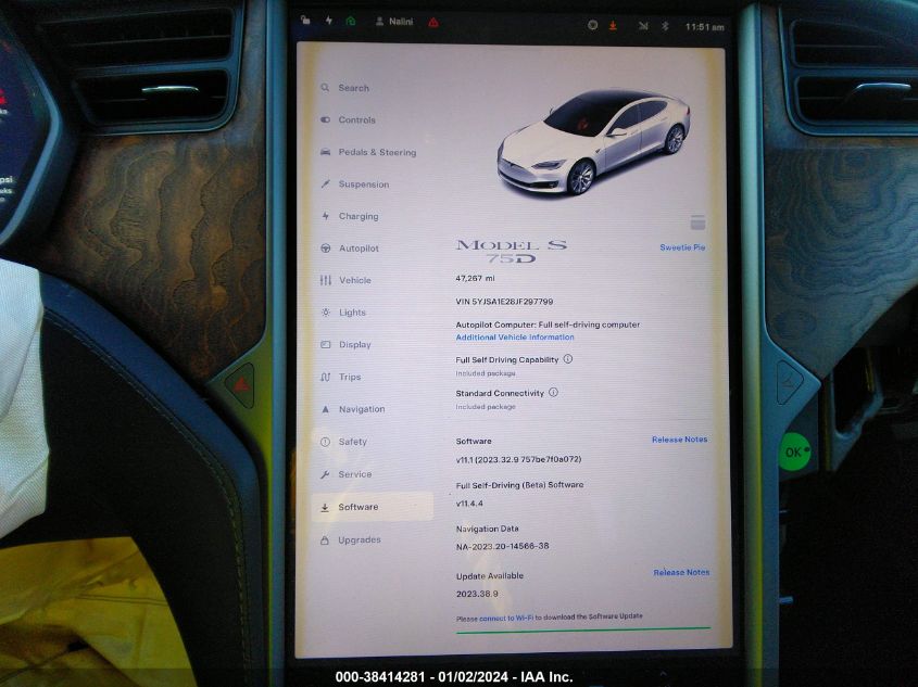 2018 TESLA MODEL S 100D/75D/P100D - 5YJSA1E28JF297799