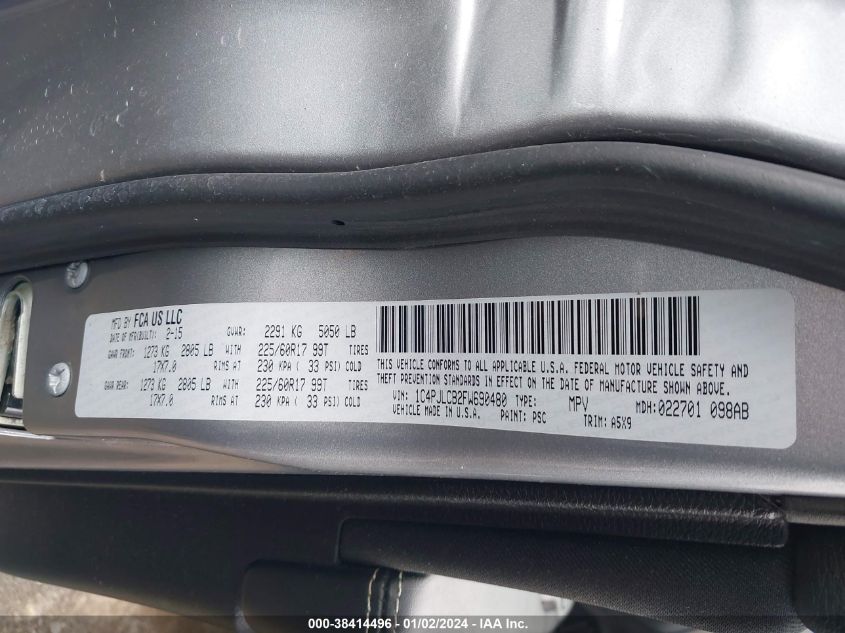 2015 JEEP CHEROKEE LATITUDE - 1C4PJLCB2FW690480