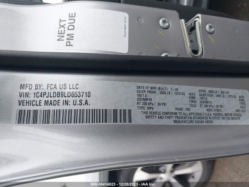 2020 JEEP CHEROKEE LIMITED FWD - 1C4PJLDB9LD653710