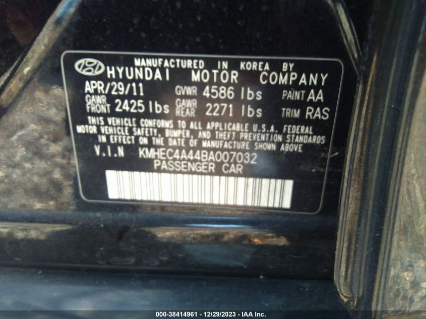 KMHEC4A44BA007032 | 2011 HYUNDAI SONATA HYBRID