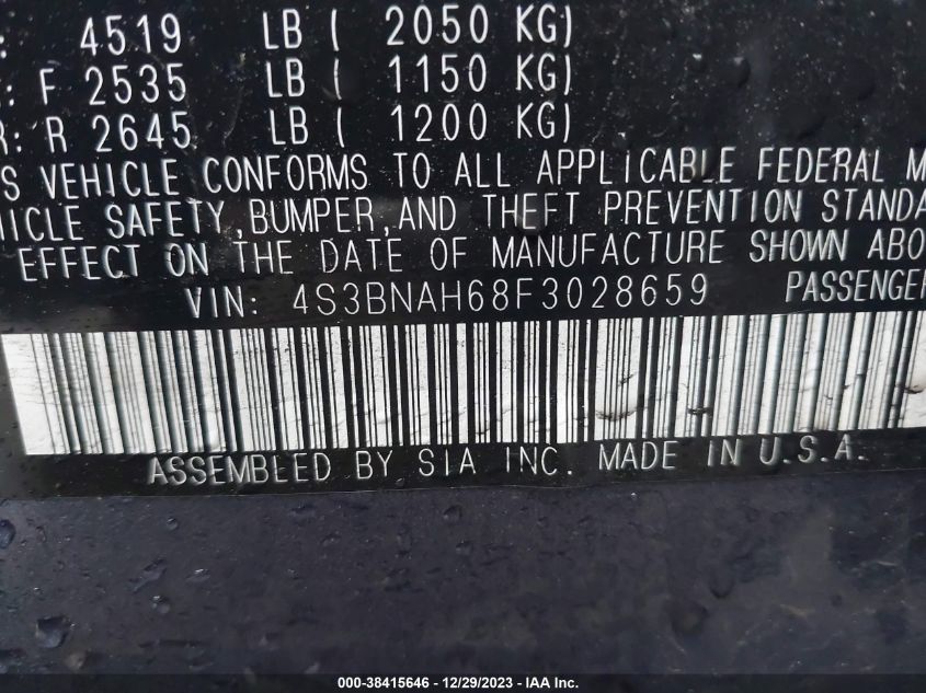 2015 SUBARU LEGACY 2.5I PREMIUM - 4S3BNAH68F3028659
