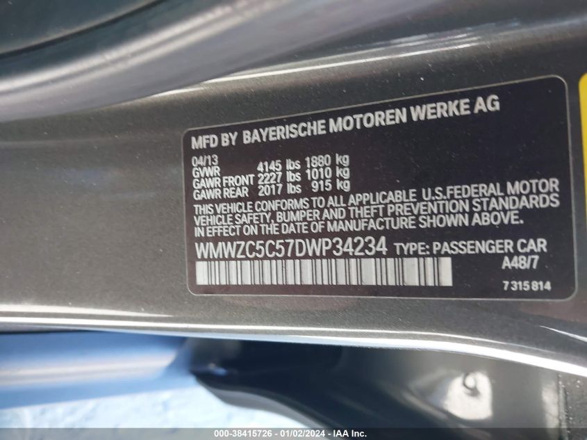 2013 MINI COUNTRYMAN COOPER S - WMWZC5C57DWP34234