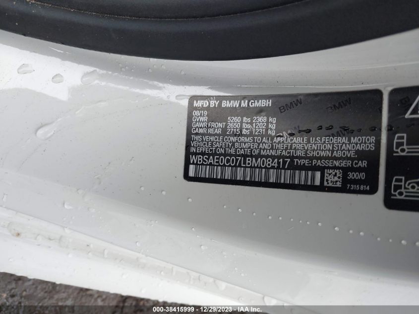 2020 BMW M8 COMPETITION - WBSAE0C07LBM08417