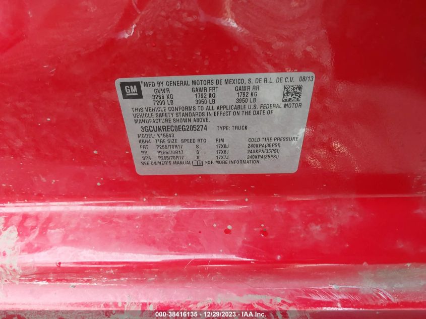 2014 CHEVROLET SILVERADO 1500 1LT - 3GCUKREC0EG205274