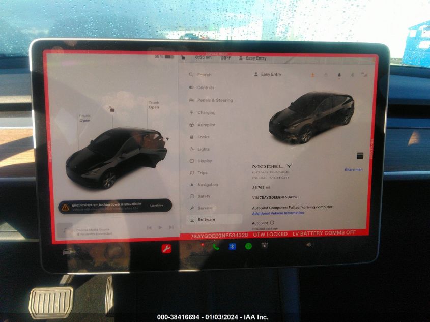2022 TESLA MODEL Y - 7SAYGDEE9NF534328