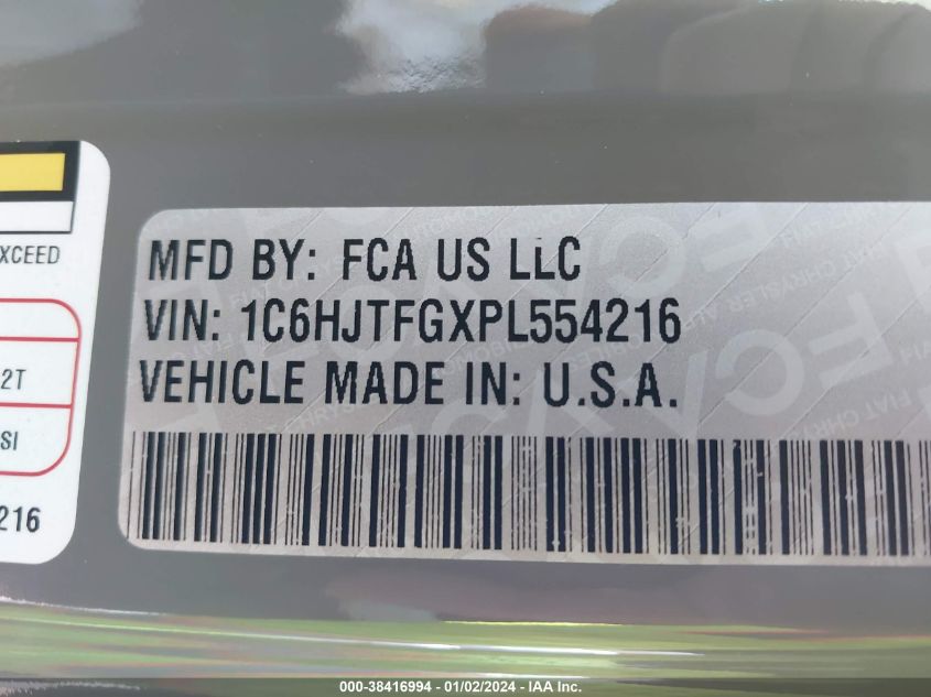 2023 JEEP GLADIATOR OVERLAND - 1C6HJTFGXPL554216